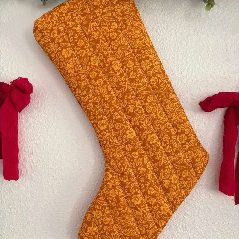 Festive Orange and Red Holiday Stocking